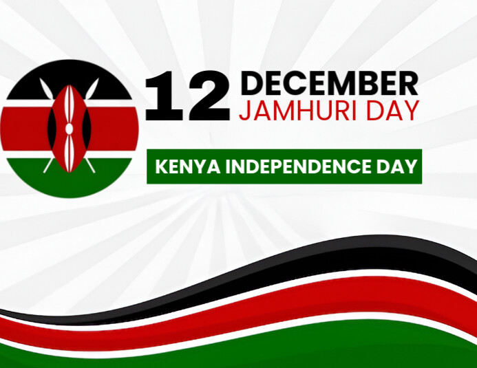Green, Red and black Modern & Minimal Kenya Independence Day Flyer (us Letter) template