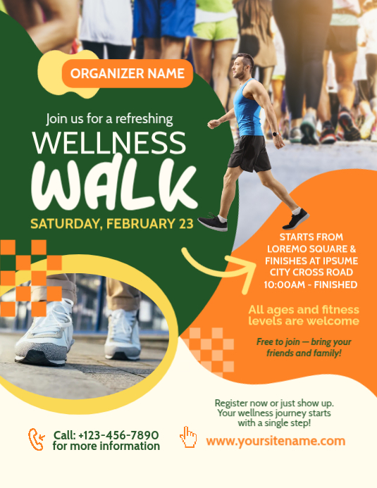 Customer Walk In Form Flyers Wellness Walk Event Flyers Template | PosterMyWall