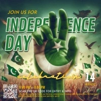 Green 3d 14 August Pakistan Independence Day Square (1:1) template