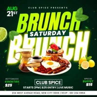 Green 3d Brunch Saturday Club Flyer Instagram template