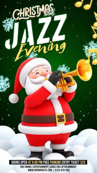 Green 3d Christmas Jazz Event Instagram Story template