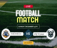 Green 3d Football Match  Large Rectangle template