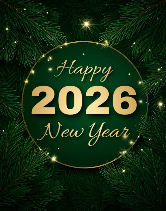 Modèle Green 3d Happy New Year 2026 Poster/wallboard | PosterMyWall