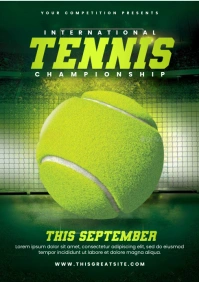 Green 3d International Tennis Championship A4 template
