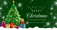 Green 3d Merry Christmas Iklan Facebook Reklama na Facebooka template