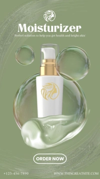 Green 3d Moisturizer Skin Care Promo Instagra Instagram Story template