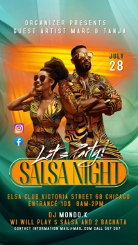 Green 3d Orange And Green Instagram Story template