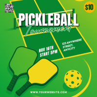 Green 3d Pickleball Tournament Pos Instagram template