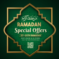 Green 3d Ramadan Mubarak Instagram Post template