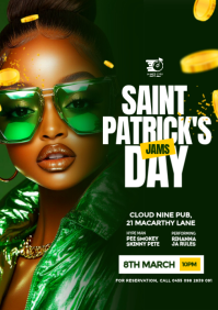Green 3D Saint Patrick's Day Party Event Flyer A4 template