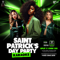 Green 3d Saint Patrick's Day Party Event Flyer for Instagram template