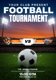 Green 3d Soccer Football Match Flyer A4 template