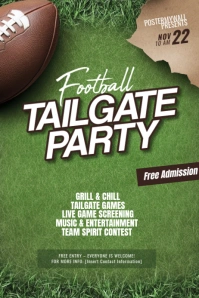 Green 3d Tailgate Party Poster template