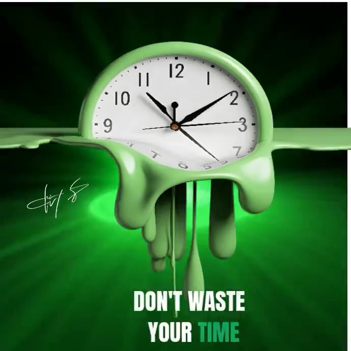 Green Abstract Time Management Instagram Post Video Template | PosterMyWall