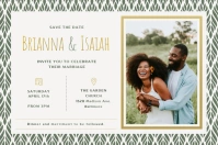 Green African American Wedding Invitation Pos Poster template