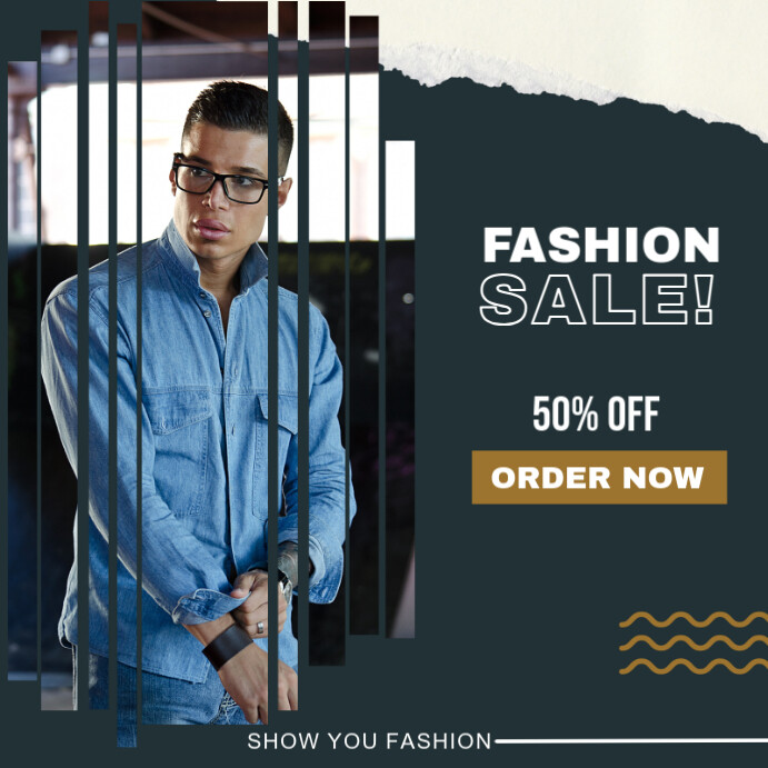 Green and Beige Modern Fashion Sale Instagram Post template