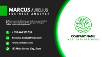 green and black business card template