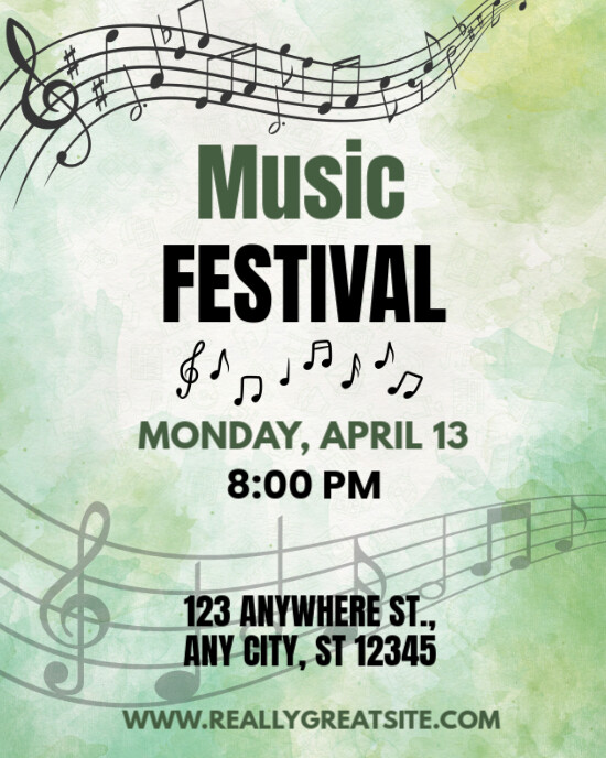 Green and Black Music Festival Instagram Post template