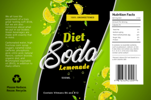 Green and black soda bottle label Etiqueta template