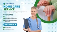 Green and Blue Modern Home Care Service Display digitale (16:9) template
