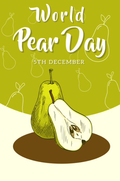 Plantilla de Green And Cream Illustrative world pear day Poster 2024 ...
