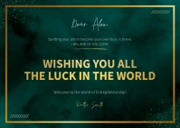 Green and Gold Goodluck Card Postcard template