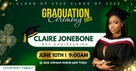 Green and gold graduation ceremony invitation template design