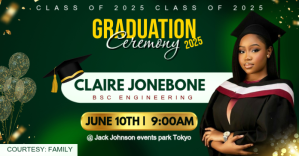 Green and gold graduation ceremony invitation template design Imagem partilhada do Facebook