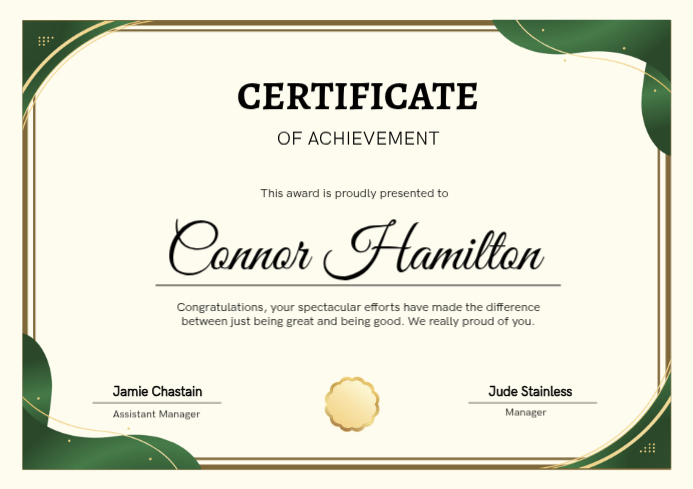 Certificate Of Achievement A4 Template | PosterMyWall