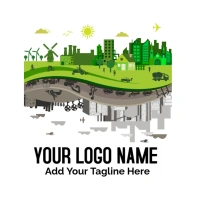 Green And Gray City, Pollution Sustainable City Eco-cities, Creative City, City, Landscape Logo template