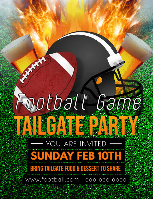Green and Orange Football Tailgate Party Flyer Template PosterMyWall Green and Orange Football Tailgate Party Flyer Template PosterMyWall