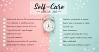 Green and Pink Self-care Checklist Facebook Shared Image template