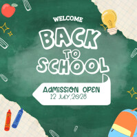 Turquoise Back to School Announcement Instagram 帖子 Template