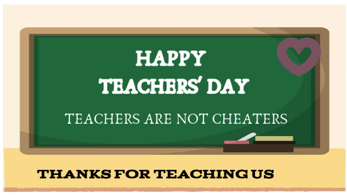 Green and white happy teachers'day Digital Display (16:9) template