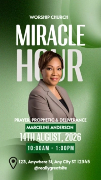 Green and White Maximalist Miracle Hour  Instagram Story template