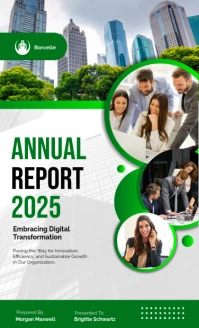 Green and White Moderan Digital Transformation Annual Report US Legal template