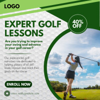 Green and White Modern Golf Lessons Facebook Instagram-opslag template