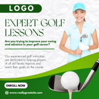Green and White Modern Golf Lessons Instagram Instagram-opslag template