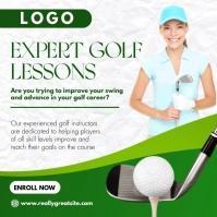 Green and White Modern Golf Lessons Instagram template