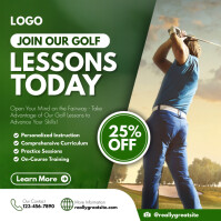 Green And White Modern Join Our Golf Lessons Instagram-opslag template