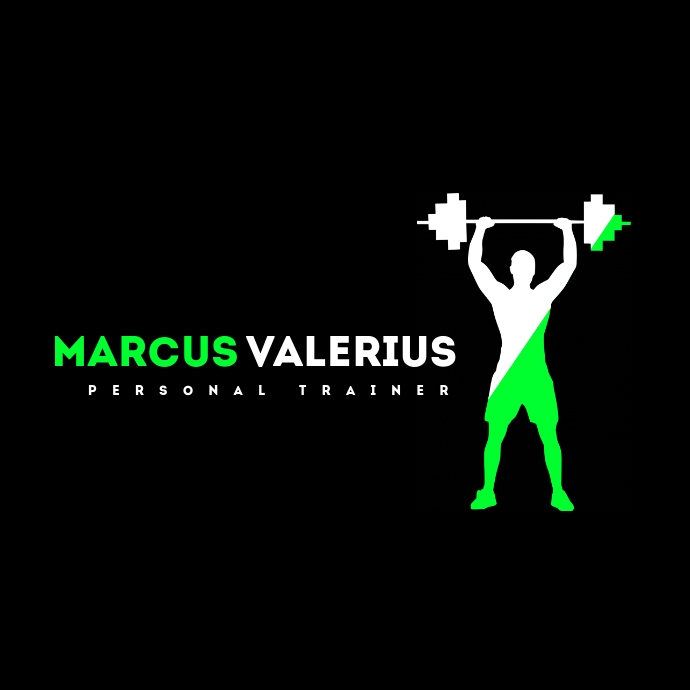 green and white personal trainer logo template