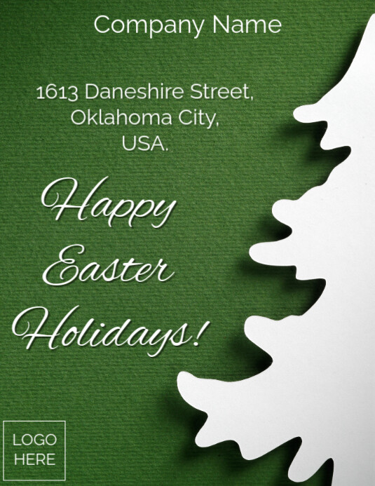 Green and White Professional Easter  Flyer (us Letter)/Poster Pamflet (VSA Brief) template