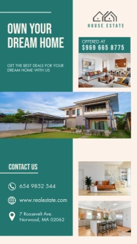 Green and White Real Estate Instagram Story D template