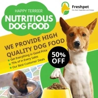 Green and yellow dog food advert Isikwele (1:1) template