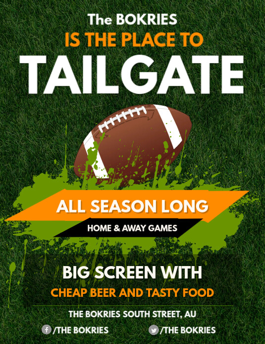 Green and Yellow Football Tailgate Party Flyer Template PosterMyWall