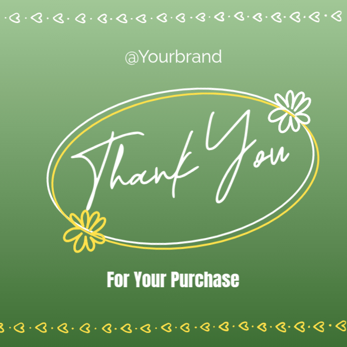 Green and Yellow Gradien Thank You Card Instagram Post Template ...