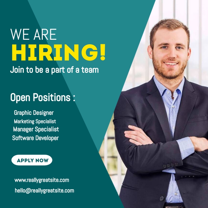 Green and Yellow Modern Hiring Instagram Post template