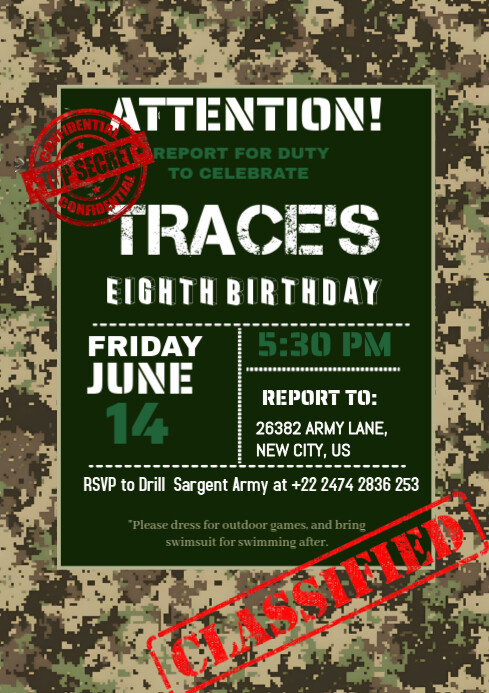 Army Birthday Template PosterMyWall