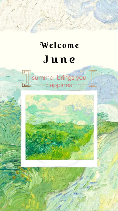Green Artistic Welcome June Instagram Story Template | PosterMyWall