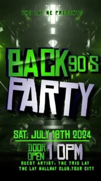 Green Back Night Party Digital Display (9:16) template